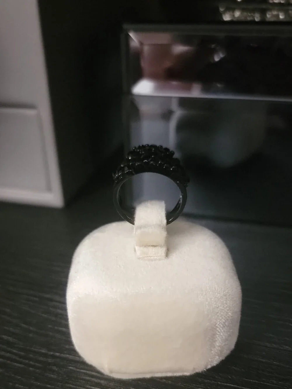 Black Crystal Dome Ring - Women Jewelry